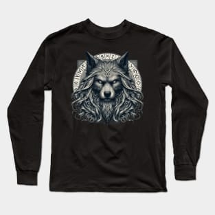 Wolf Fenrir Norse Mythology Viking Warrior Long Sleeve T-Shirt